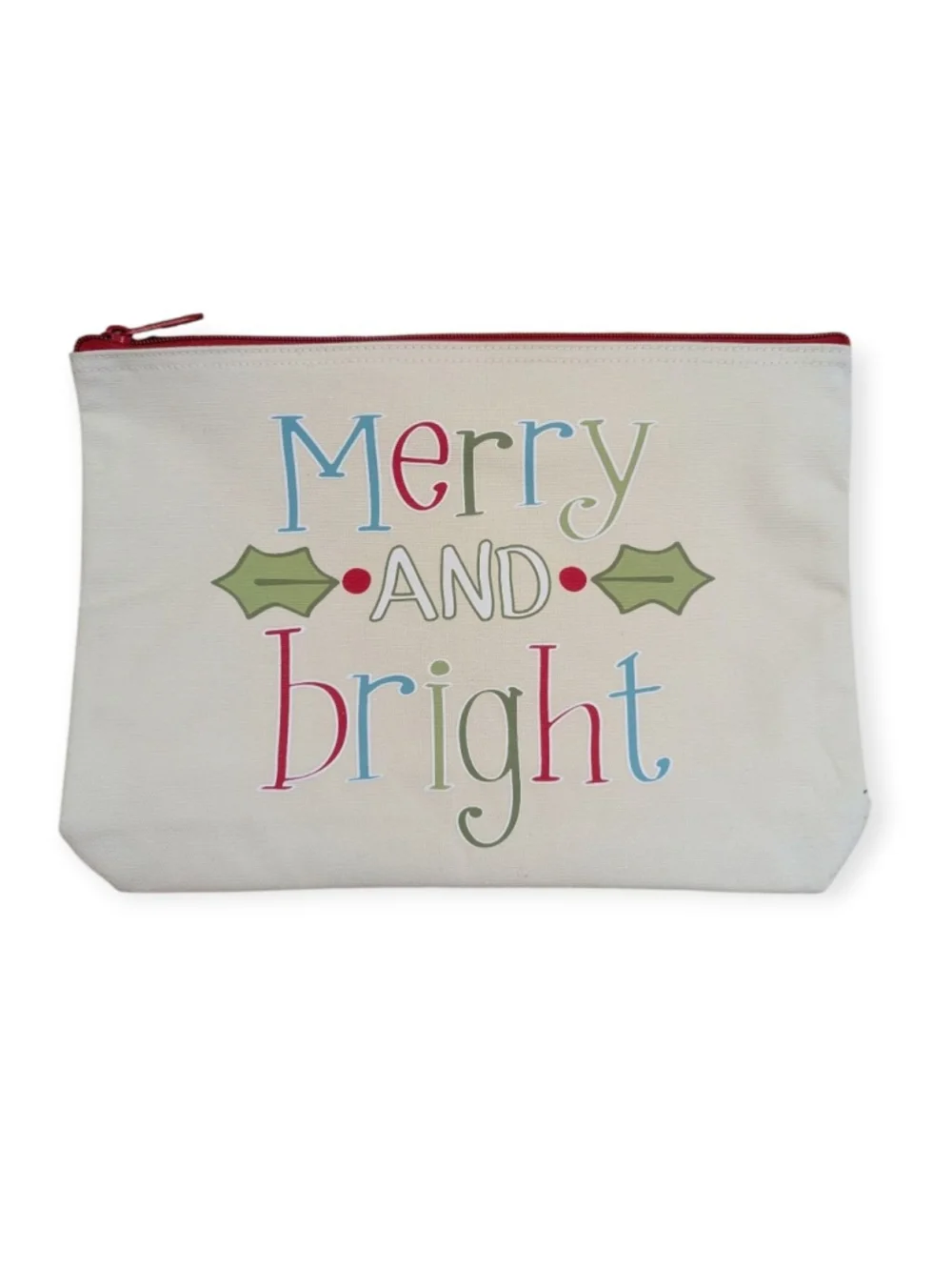 Thirty-One NWT Merry & Bright Zip Pouch Cosmetic Bag